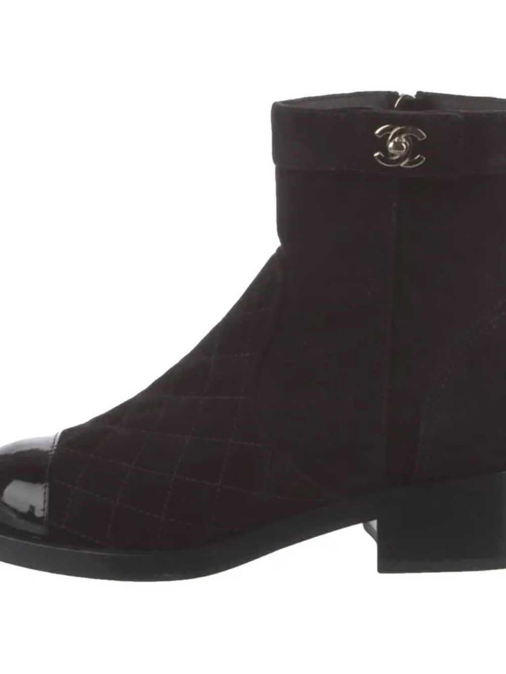Chanel Interlocking CC logo suede Chelsea boots